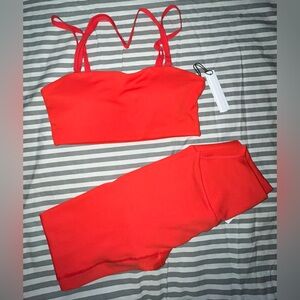 Paragon Fitwear Reluna Sculptseam Plus Legging + Multifit Bra in Strawberry Sz S